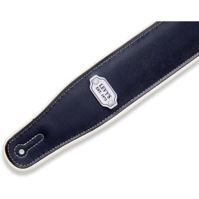 Levy's Leathers 2 3/4" Wide Black / Grey Vinyl Guitar Strap (M26VCPBLK_GRY) image 3