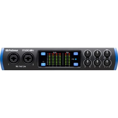 PRESONUS STUDIO 68C: 6X6, 4-PRE USB-C AUDIO INTERFACE + Tascam TH-02 Studio Headphones (Black) Bundle. image 3