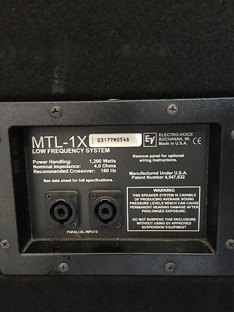 Electro-Voice MTL-1 低音システム Electro-Voice MTL-1 低音システム