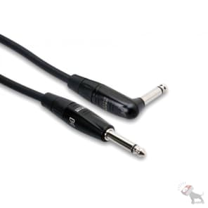 Hosa HGTR-020R REAN 1/4" TS Straight to Right-Angle Pro Guitar/Instrument Cable - 20'