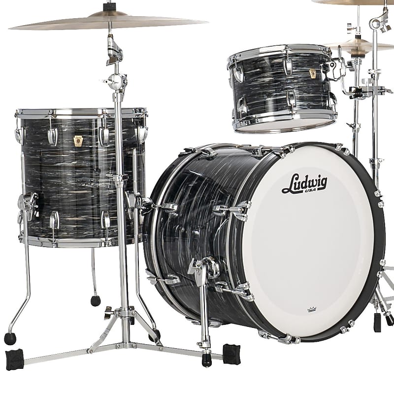 Ludwig Classic Maple Downbeat Vintage Black Oyster 3-piece Shell Pack 12/14/20 image 1