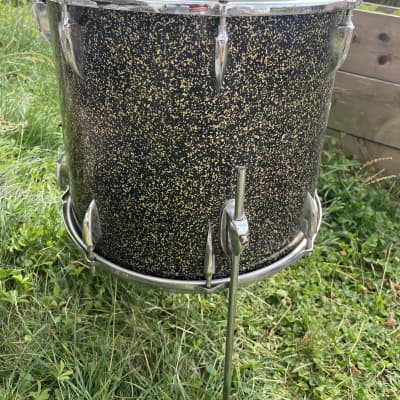 Sonor Teardrop 1960s - 16“ Floor Tom - Black & Gold Sparkle image 13