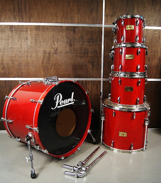 1990s Pearl Masters Custom Maple 5pc Drum Kit w Focus Rings BIG SIZES