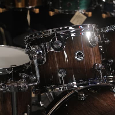 DWe Electronic Acoustic Exotic Drum Set Kit Shell Pack 10/12/16/22" with 14" Matching Snare in Curly Maple Exotic image 2