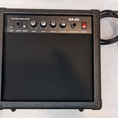 GA 20 Guitar Bass Combo Amp Built In Overdrive Auto Switching External Speaker Jack Headphone Output Small Practice Utility Bench Test Amp