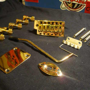 Gold Hardware Kit Tremolo Tuners Plates everything to upgrade Strat Project
