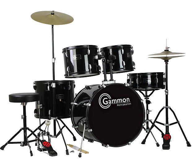 Gammon Percussion BATTLEBK Full Size 5pc Drum Kit w/ Hardware image 1