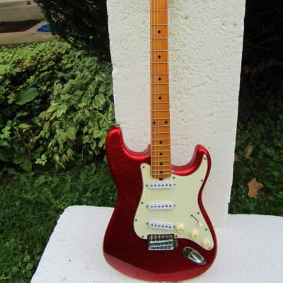 John Bennet Stratocaster Guitar,  Mid- 70's, Japan,  Red Sparkle Finish, Gig Bag for sale