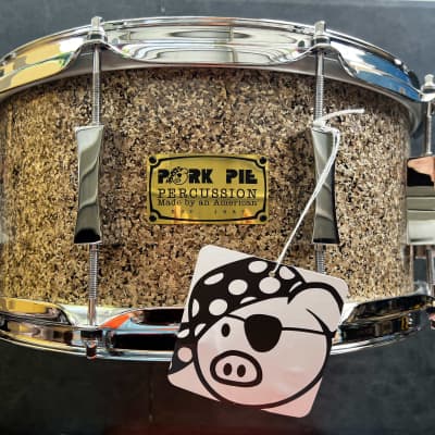 Pork Pie 6.5" x 14" Walnut Maple Ash Snare Drum - Ginger Glass Glitter image 1