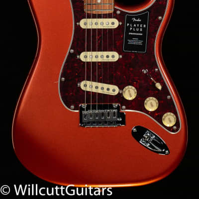 Fender Player Plus Stratocaster Aged Candy Apple Red Pau Ferro Fingerboard - MX21150706-8.34 lbs image 3