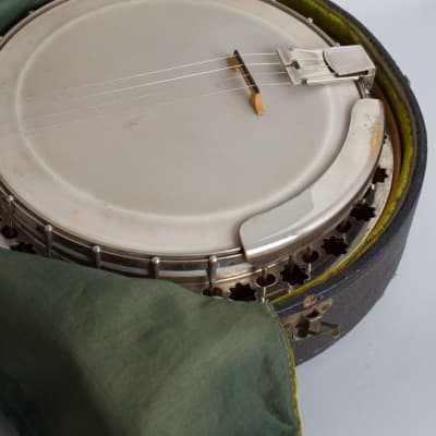 Bruno Royal Artist Style A Tenor Banjo, made by Wm. Lange (1926), original black hard shell case. image 14