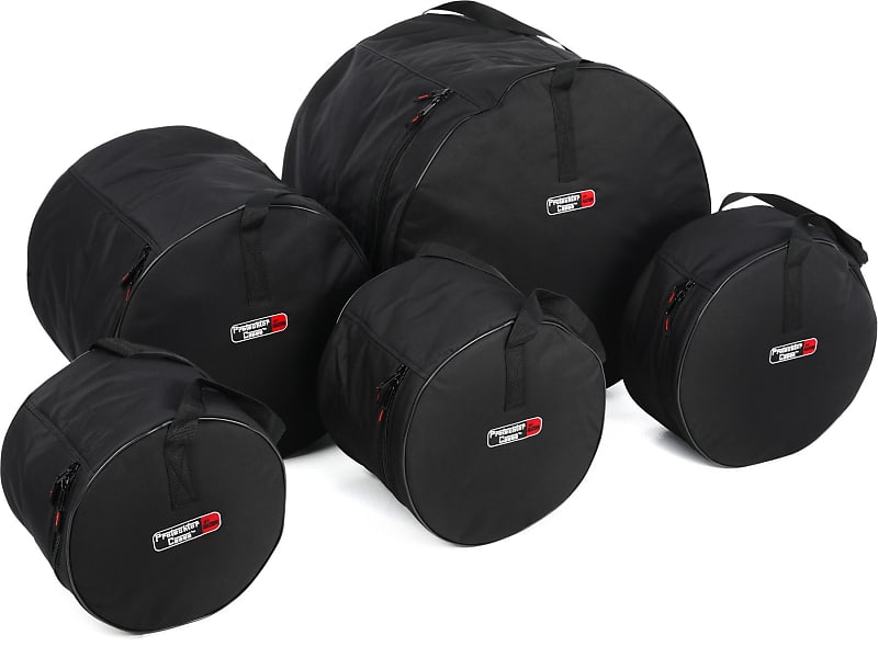 Gator GP-FUSION16 5-piece Fusion Set Drum Bags Bundle with Remo Ambassador Hazy Snare-side Drumhead - 14 inch image 1