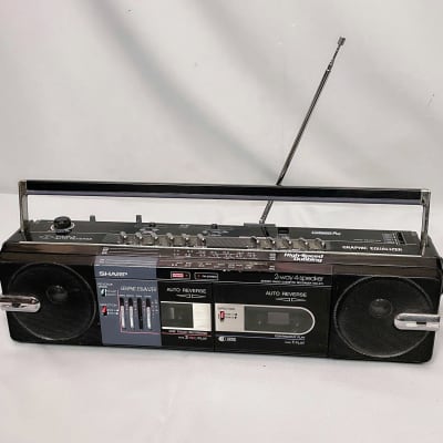 1990s Sharp WQ-571Z(BK) AM/FM Aux-in Radio Cassette Player Boombox Ghettoblaster - WORKING image 1