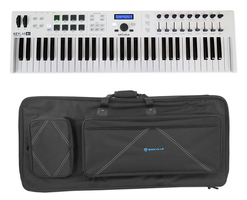 Arturia Keylab Essential 61-Key USB MIDI Keyboard Controller in White + Bag