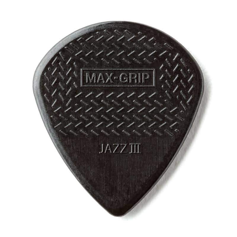 Dunlop 471 3S Max-Grip® Jazz III Stiffo Pick Nylon Jazz Guitar Picks Player Pack of 6 image 1