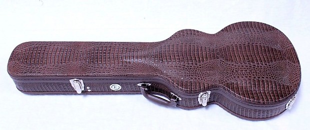 Allen Eden Brown Alligator Skin Hardshell Guitar Case for Arch Top Les Paul