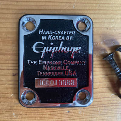 Epiphone Thunderbird Bass Guitar Neckplate & Screws 2006 Korea image 2