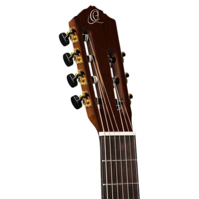 Ortega Pro 7 - 7 String Solid Top Nylon String Classical Guitar w/Deluxe Gig Bag, Full Size  (R133-7) image 7