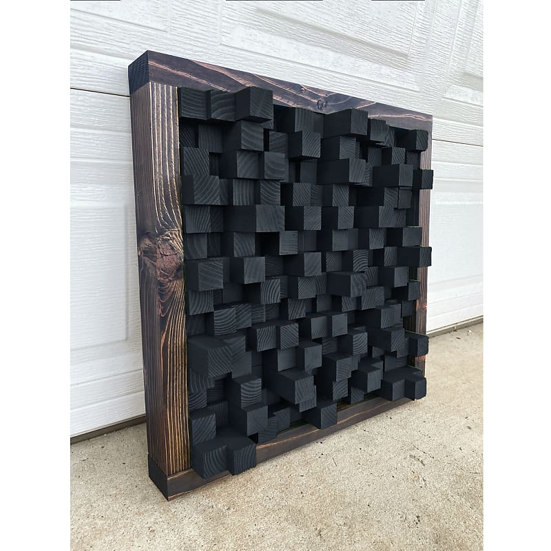 Professional Acoustic Panel Sound Diffuser Grey wooden wall art Rebel Sky