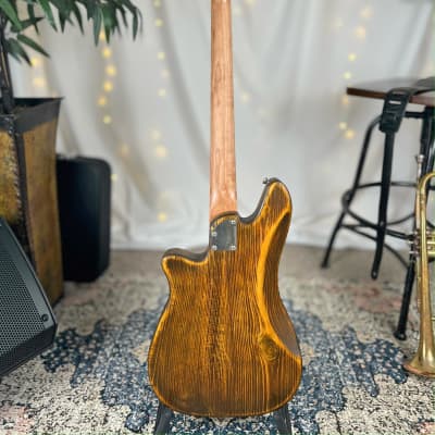 Offbeat Guitars "Roxie" 30" Short Scale Bass in Salted Caramel on Pine, EMG Geezer Butler P Pickup, Gotoh Hardware image 5