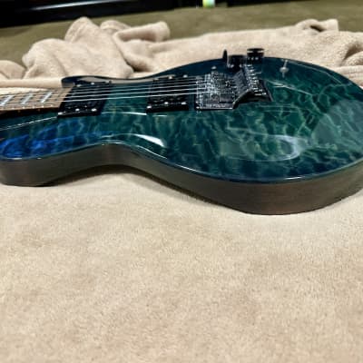ESP GrassRoots G-LP-49QM Les Paul Type, See-Thru Teal Quilted Maple image 4