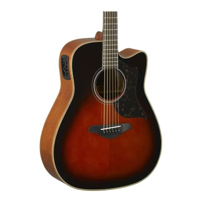 Yamaha A1M TBS Folk Cutaway Acoustic Electic Guitar - Mahogany - Tobacco Brown Sunburst image 2