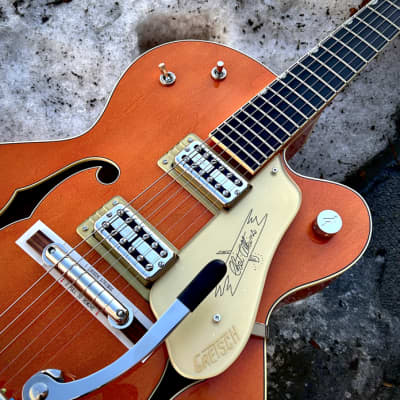Gretsch G6120T-59 Vintage Select Edition '59 Chet Atkins Hollow Body w/Bigsby Vintage Orange Stain Lacquer image 3