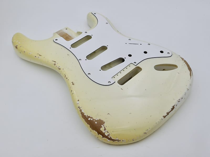 3lbs 14oz BloomDoom Nitro Lacquer Aged Relic Olympic White S-Style Vintage Custom Guitar Body image 1