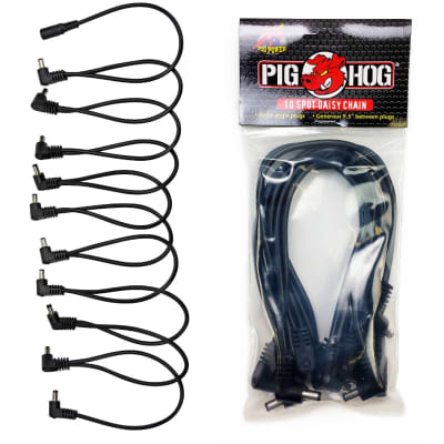 Pig Hog 10 Spot Daisy Chain Effect Pedal Power Cable | 9V Right Angle Plugs image 1