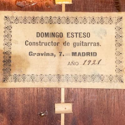 Domingo Esteso 1921 rare classical guitar with historical significance - amazing old world sound quality - check video! image 12