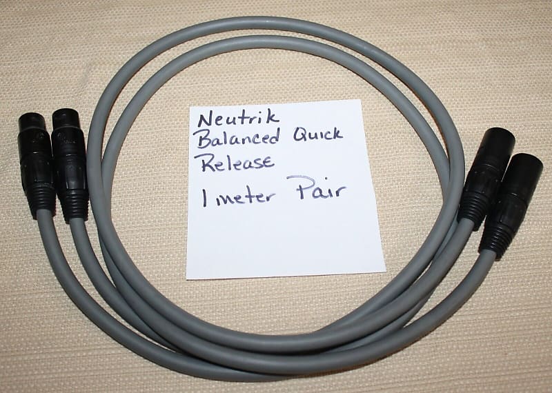 Neutrik Balanced XLR Quick Release Connectors... 1 meter Reverb