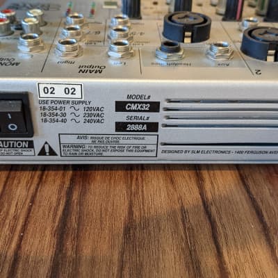 Crate Audio CMX32 Stereo Console Mixer 2024 and Power Adapter