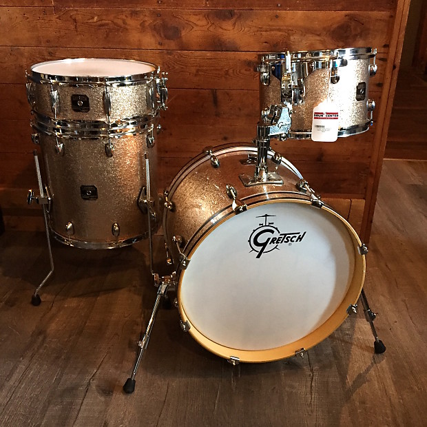 Used Gretsch Catalina Club Jazz 4 pc Drum Set Champagne Sparkle