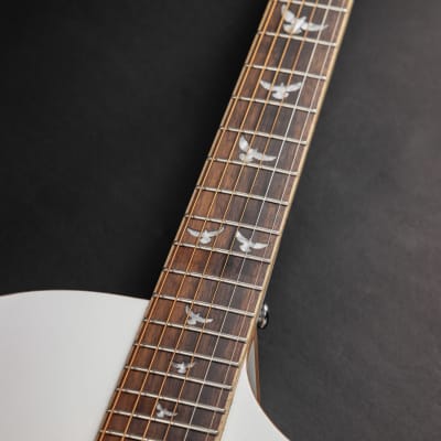Lindo White Dove V3 Electro Acoustic Guitar | Beautiful High Gloss Finish | Roasted Maple Binding | Preamp/Tuner/LCD | Luminlays | Steel Strings image 3