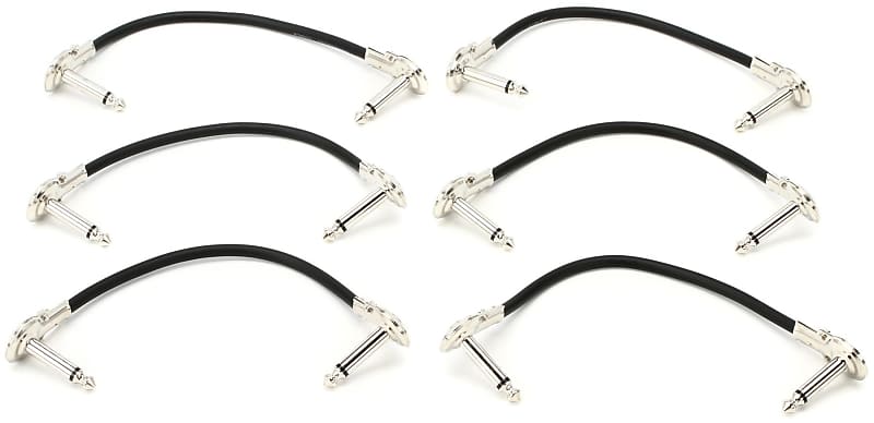 Hosa IRG-600.5 Low-profile Right Angle to Right Angle Guitar Patch Cable - 6 inch (6-pack) image 1
