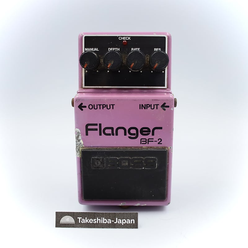 Boss BF-2 Flanger Made in Japan 1980 Silver Screw Black Label ACA