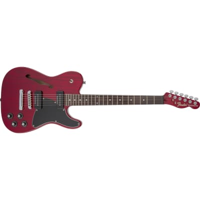 Fender Jim Adkins JA-90 Telecaster Thinline - Crimson Red Transparent image 5