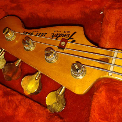 1981 Fender Collector's Series Gold Jazz Bass Player-Worn & Well-Played! With Tweed Case! Sweet Bass image 8