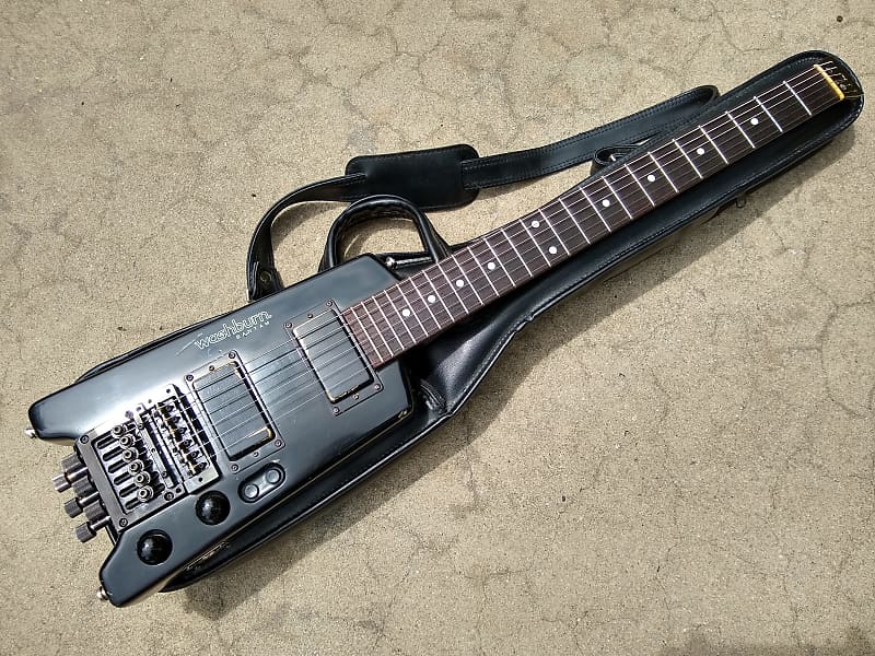 1984 Washburn Bantam Headless Travel Guitar - Black | Reverb Australia