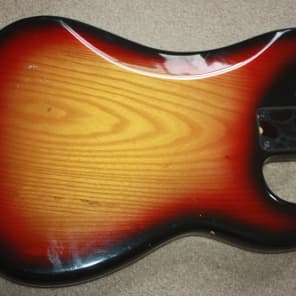 1974 1975 1976 Fender Precision Bass body sunburst lefty left-handed left hand image 4