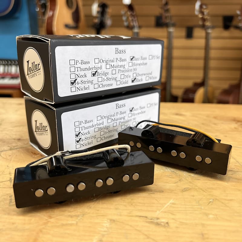 Lollar Jazz Bass Single-Coil Pickup Set (N & B) - Made in the USA