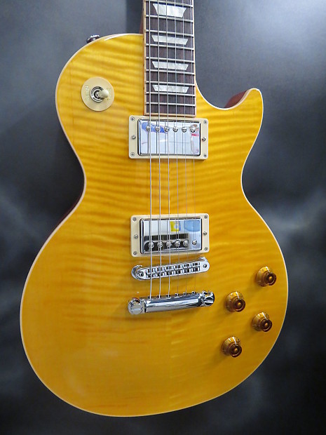 Used Gibson Les Paul Standard, Trans Amber Flame Top W/ Orig Hard
