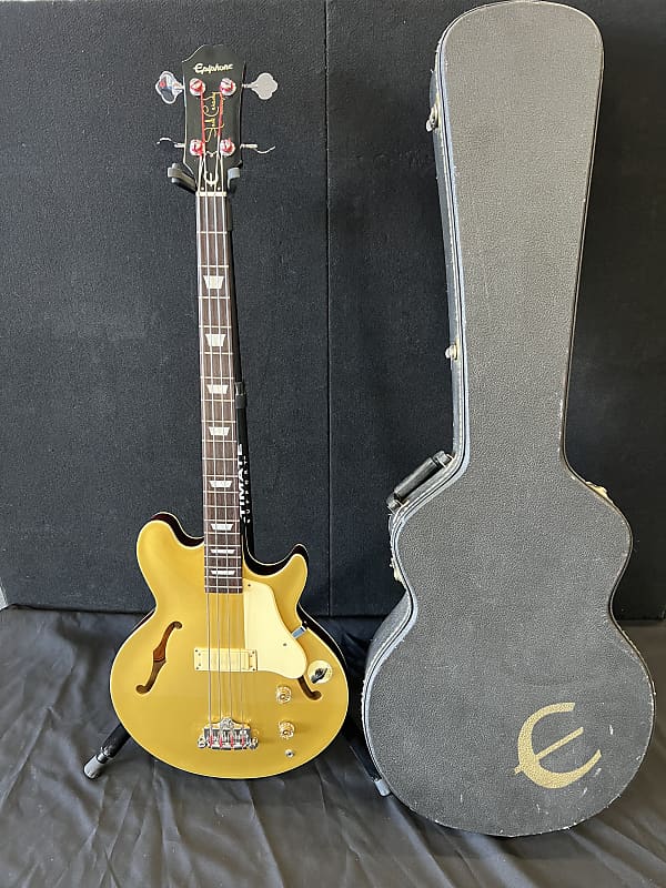 Epiphone Jack Casady Signature Bass 1998 Made in Korea Gold finish. w/Hard  Case