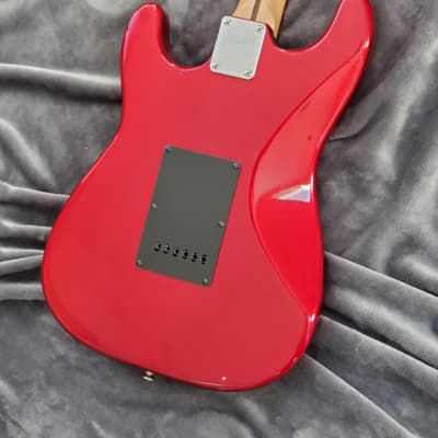 2003 Squier Standard Double Fat Strat Stratocaster Electric Guitar - Candy Apple Red Finish image 14