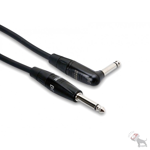 Hosa HGTR-020R REAN 1/4" TS Straight to Right-Angle Pro Guitar/Instrument Cable - 20' image 1