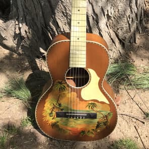 1920s Stromberg-Voisinet (Kay) Hawaiian Themed Parlor Guitar - Very Cool! image 2