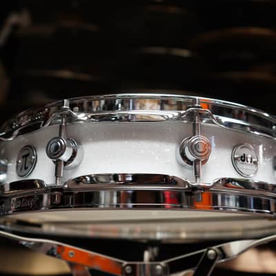 DW Collector's Series Pi Snare - Pure Maple White Glass Sparkle Chrome Hdw. | 3.14" x 14" Snare Drum image 4