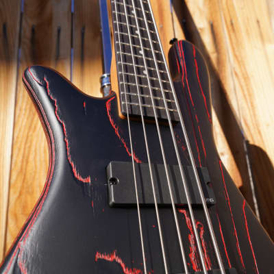 Spector NS Pulse-5 Cinder Red Left Handed 5-String Electric Bass Guitar w/ Gig Bag image 5