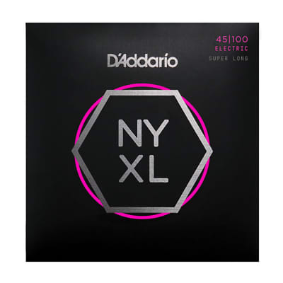 D'Addario NYXL45100SL Nickel Wound Super Long Scale Regular Light Bass Guitar Strings, 45-100