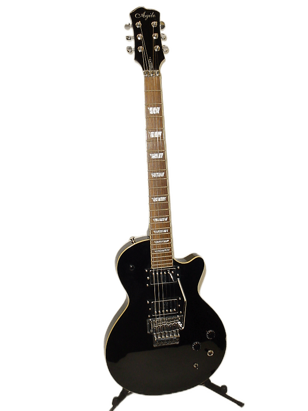 Agile AL-2000 Electric Guitar with Fernandes FRT Locking Tremolo System Gloss Black image 1
